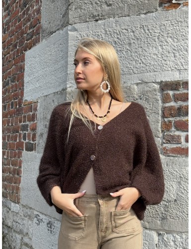 Gilet ajouré choco DENISE