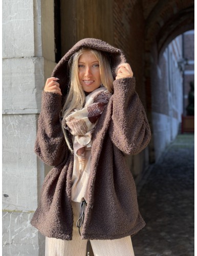 Veste à capuche choco CAMELIA