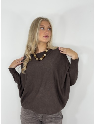 Pull rond et ample choco Cayla