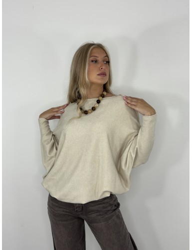 Pull rond et ample beige Cayla