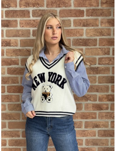Pull avec motif "New York"...