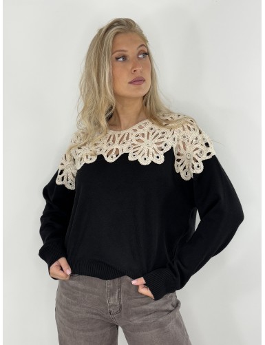 Pull avec motif noir Catarina