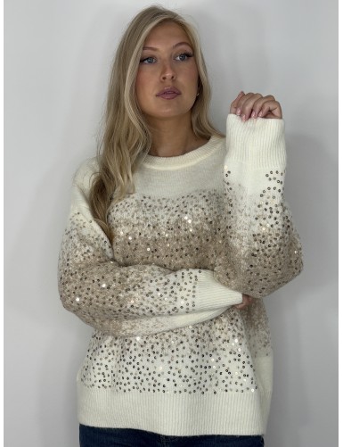 Pull à col rond et sequins...