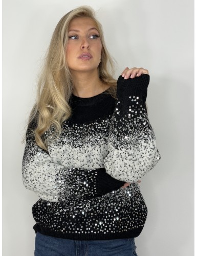 Pull à col rond et sequins...