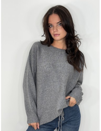 Pull col rond gris ANAELLE