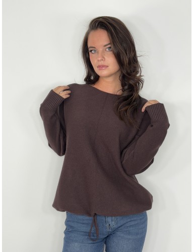 Pull col rond choco ANAELLE