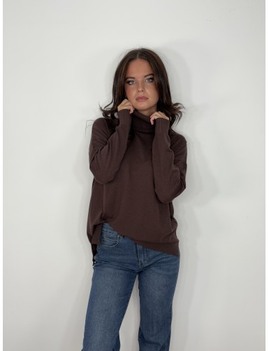 Pull doux col roulé uni...