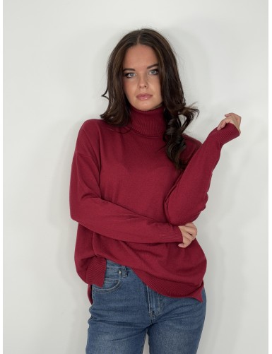 Pull doux col roulé uni...