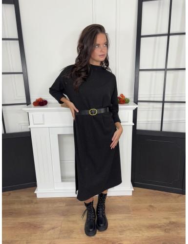Robe-Pull uni noir URSULA