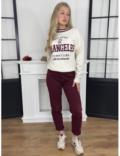 Pantalon style mom bordeaux...