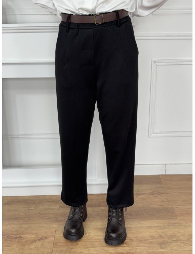 Pantalon ample uni noir Linda