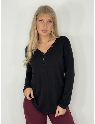 Pull col v noir Agostina