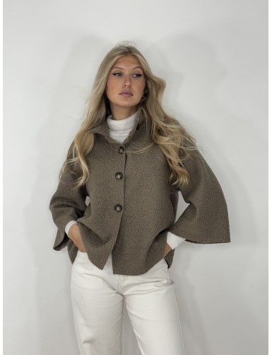 Veste courte taupe Lucie