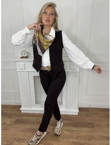 Pantalon droit choco Jenna
