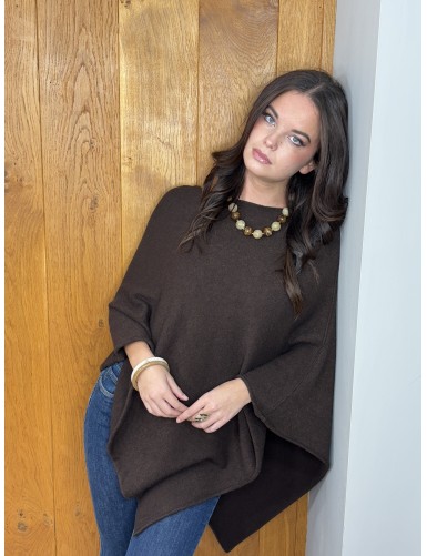 Gilet ouvert poncho choco...