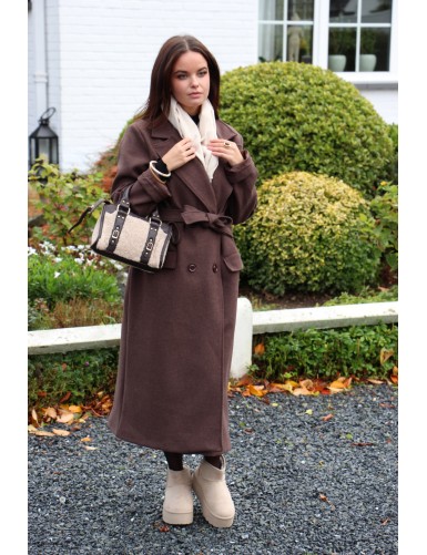 Manteau long et chaud choco...