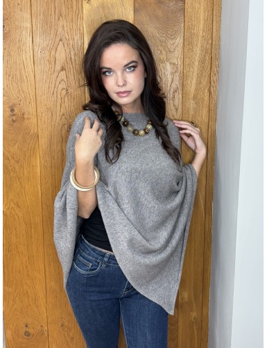 Gilet ouvert poncho gris...