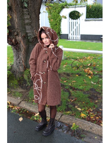 Manteau long et ample choco...