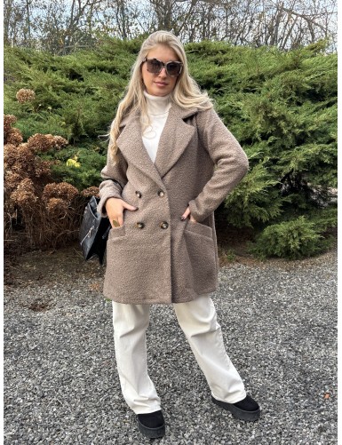 Veste chaude taupe Leana