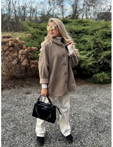 Veste à capuche taupe CAMELIA