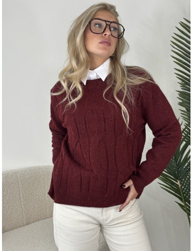 Pull col rond avec relief...