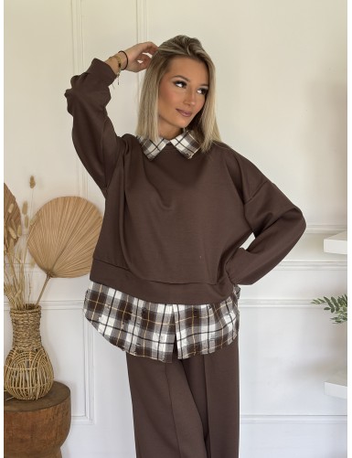 Pull chemise à carreaux...