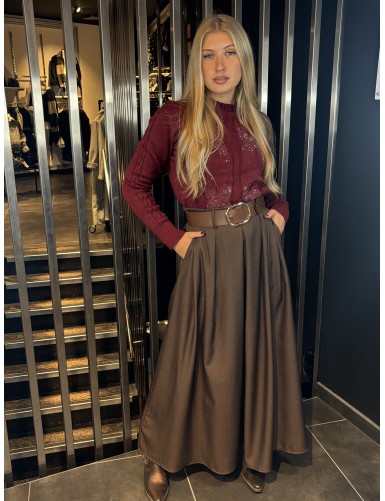 Jupe longue et ample choco...