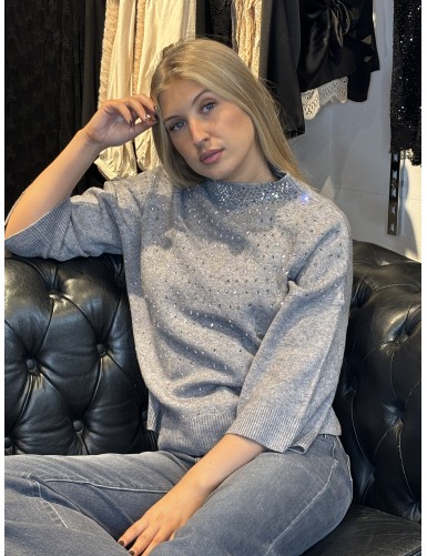 Pull à col rond et strass...