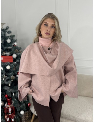 Veste style poncho rose...