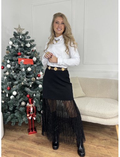 Jupe longue à dentelle...