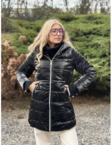 Manteau uni réversible noir...