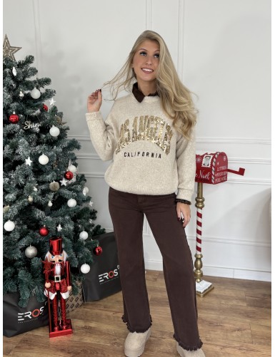 Pull col rond à motifs...