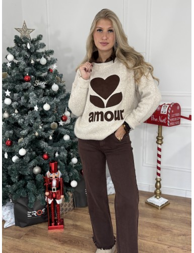 Pull col rond à motifs...