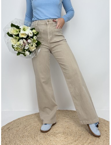 Pantalon ample beige Brooke