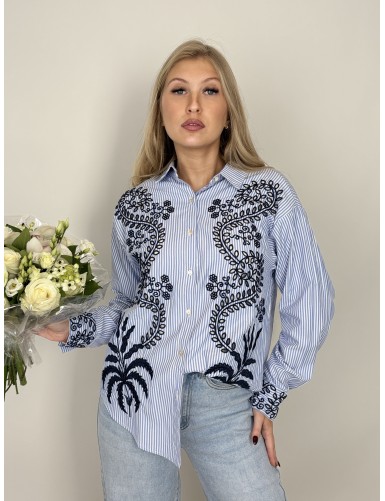 Chemise légère lignée à...