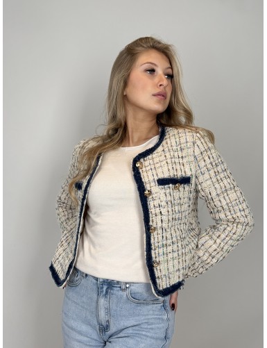 Veste courte beige / bleue...