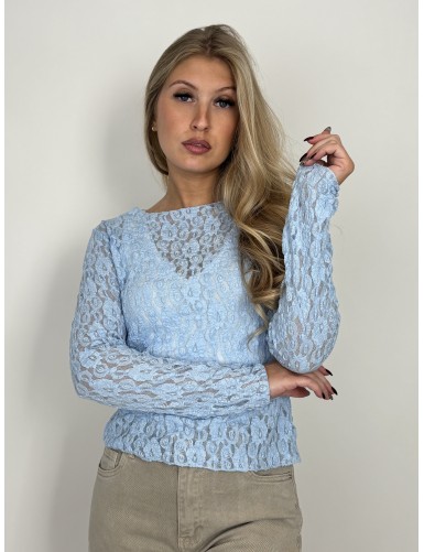 Blouse transparente bleue...