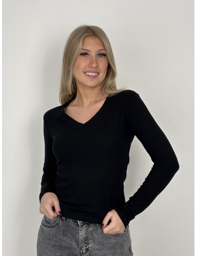 Blouse légère col V noire...