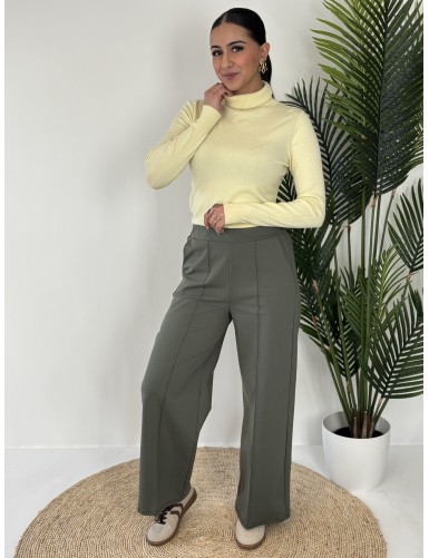 Pull col roulé jaune Inès