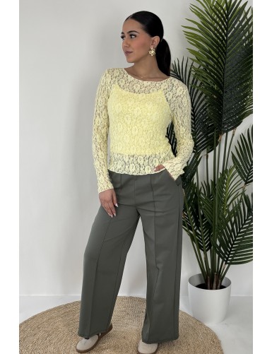 Blouse transparente jaune...