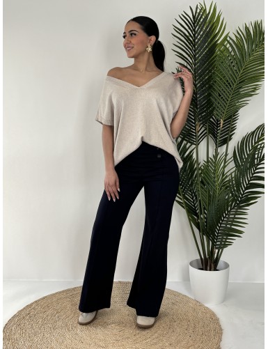 Pull col V sans manche...