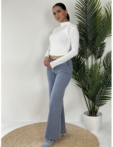 Blouse col haut blanche CELIA