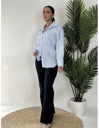 Chemise légère lignée à...