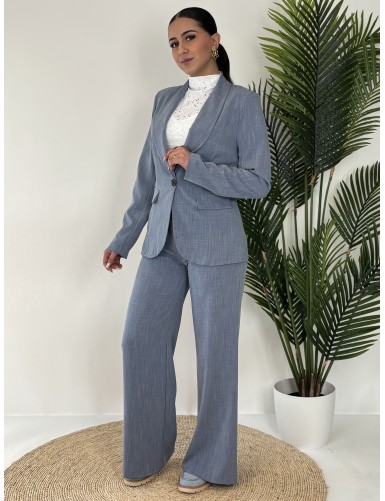 Blazer uni bleu GERALDINE