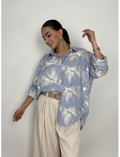 Chemise à motifs bleue Silvana
