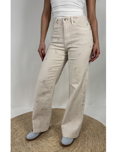 Pantalon ample beige Jennifer