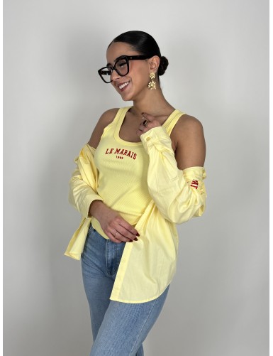 Chemise + Top léger jaune...