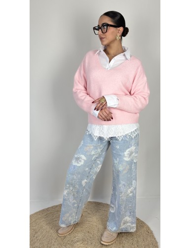 Pantalon ample à motifs...