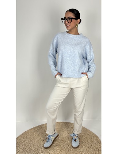 Pantalon ample uni beige Elene