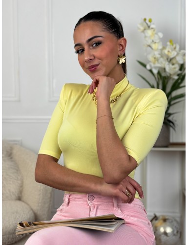 Body à épaulettes jaune ELOISE